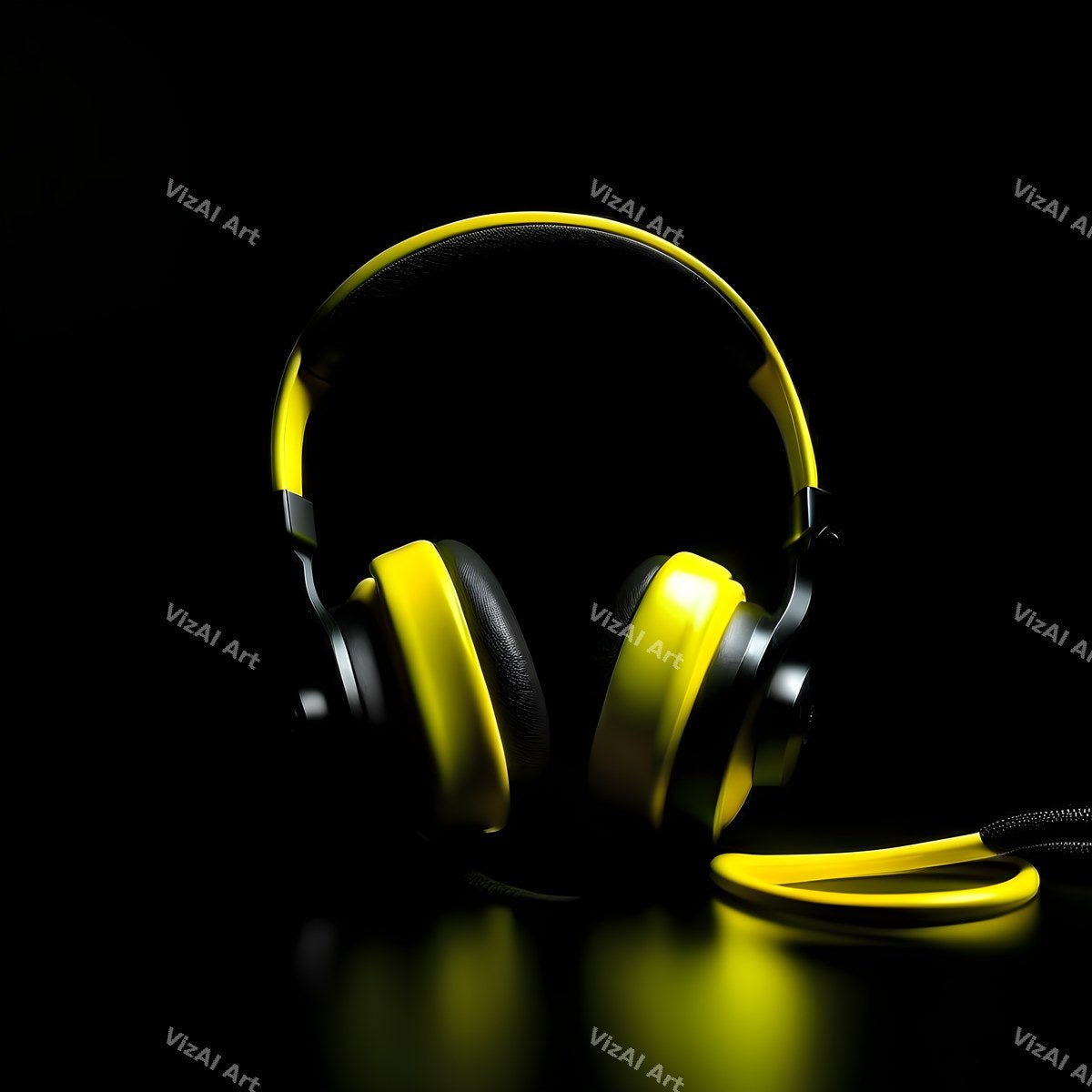 Neon Glow Headphones Art — print 1