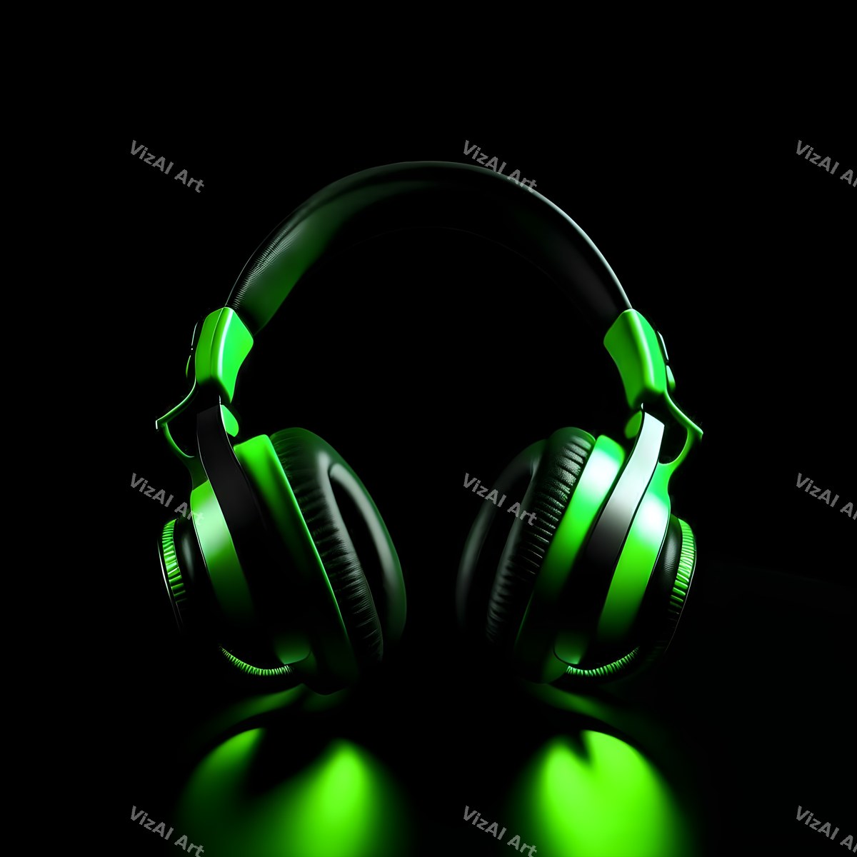 Neon Glow Headphones Art — print 2