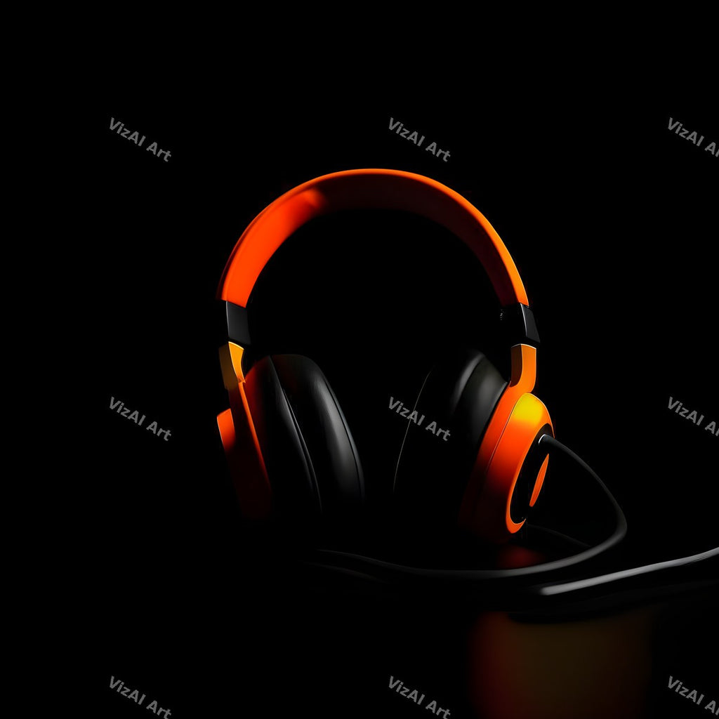Neon Glow Headphones Art — print 4