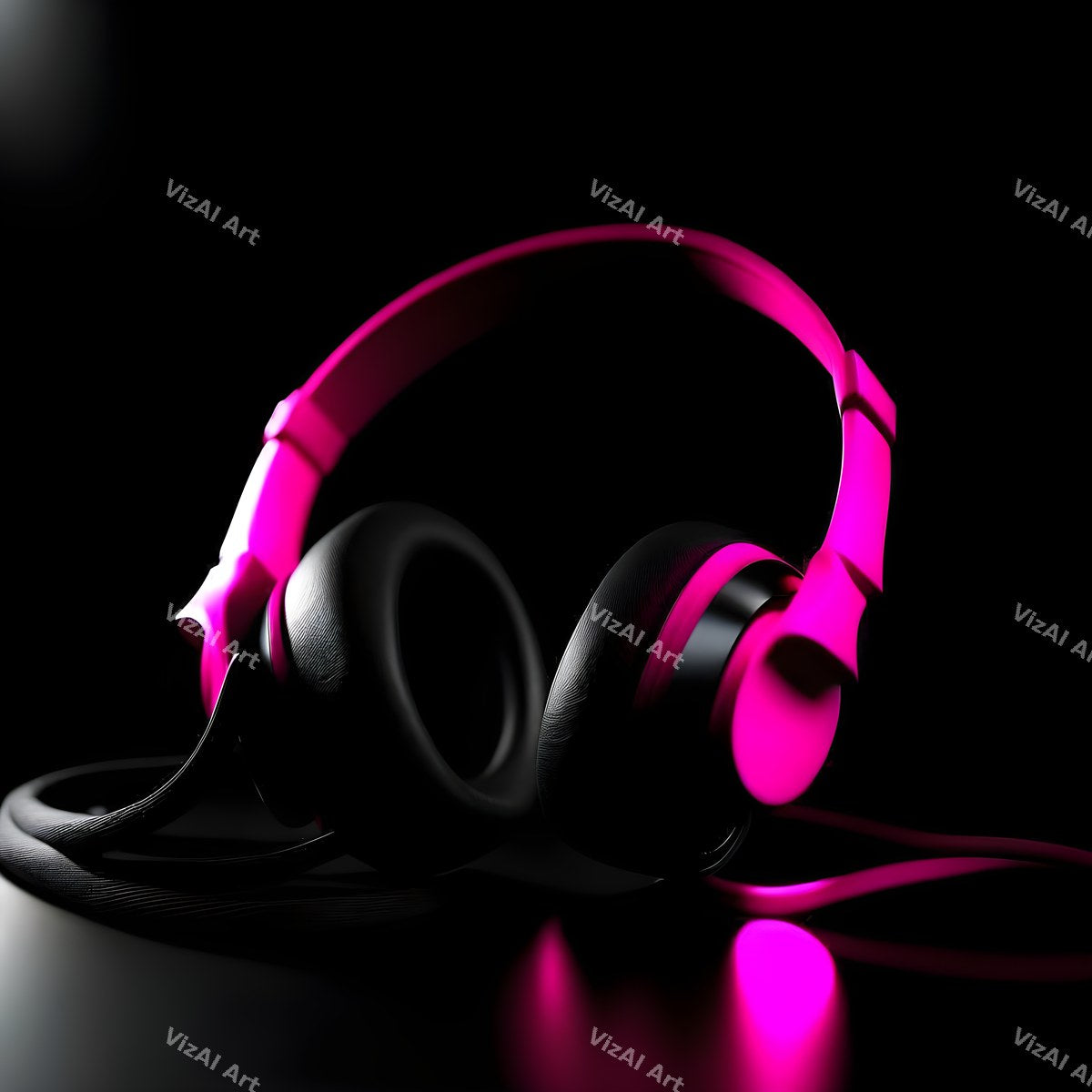 Neon Glow Headphones Art — print 5