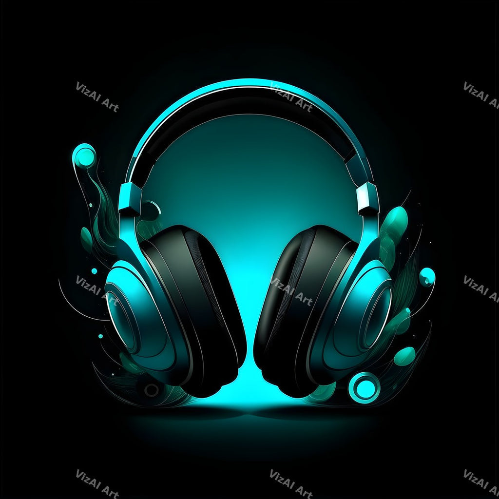 Neon Glow Headphones Art — print 7