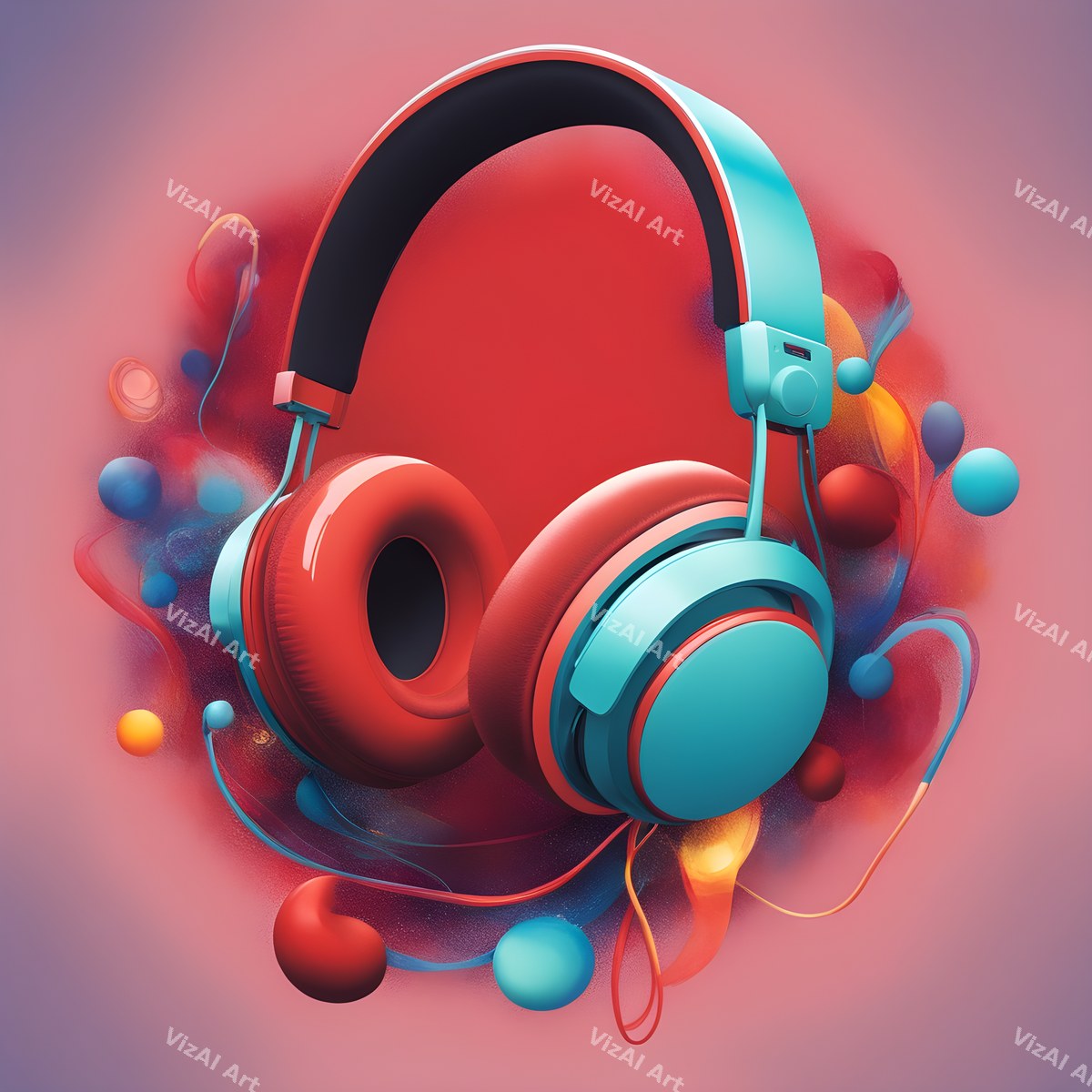 Hearts & Stars Headphones Art — print 7