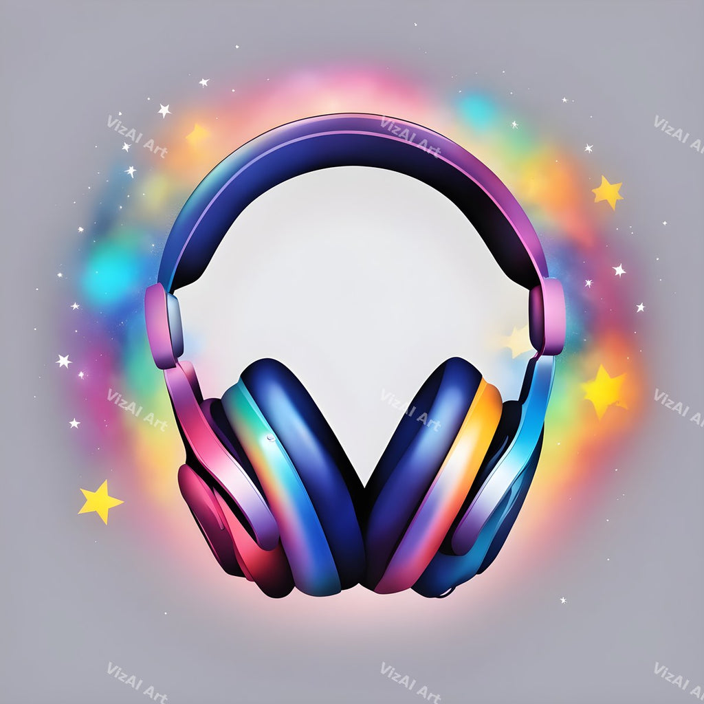 Hearts & Stars Headphones Art — print 12