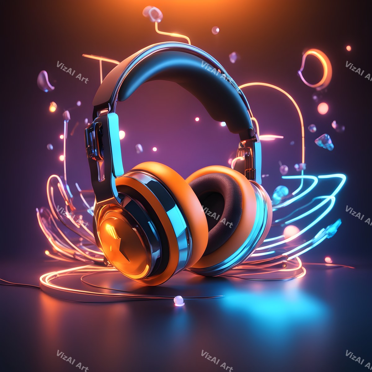 Sound Burst Headphones Art — print 2