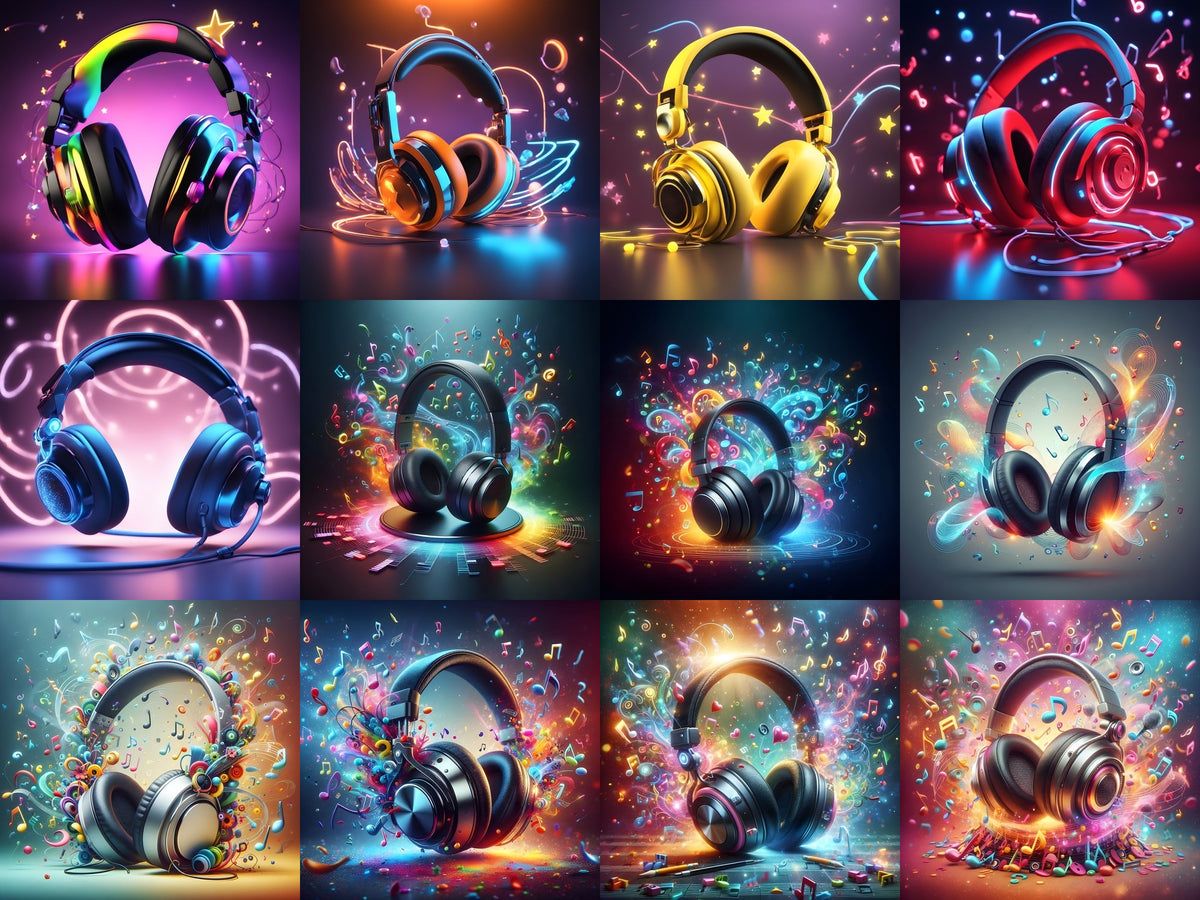 Sound Burst Headphones Art — Choose Your Print