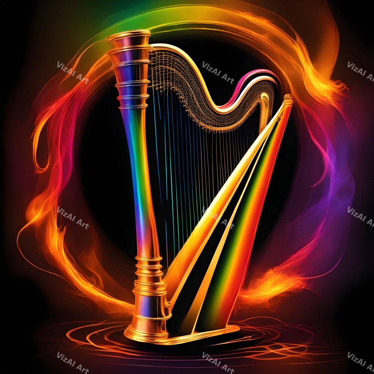 Rainbow Harp Art — print 2