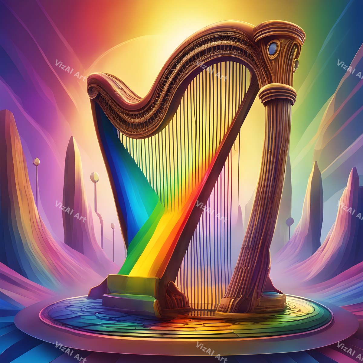 Rainbow Harp Art — print 4