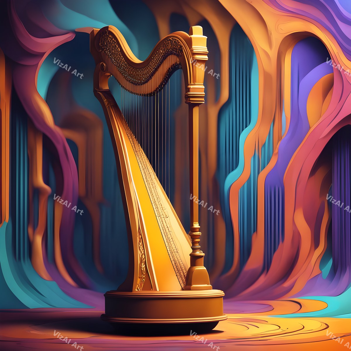 Rainbow Harp Art — print 7