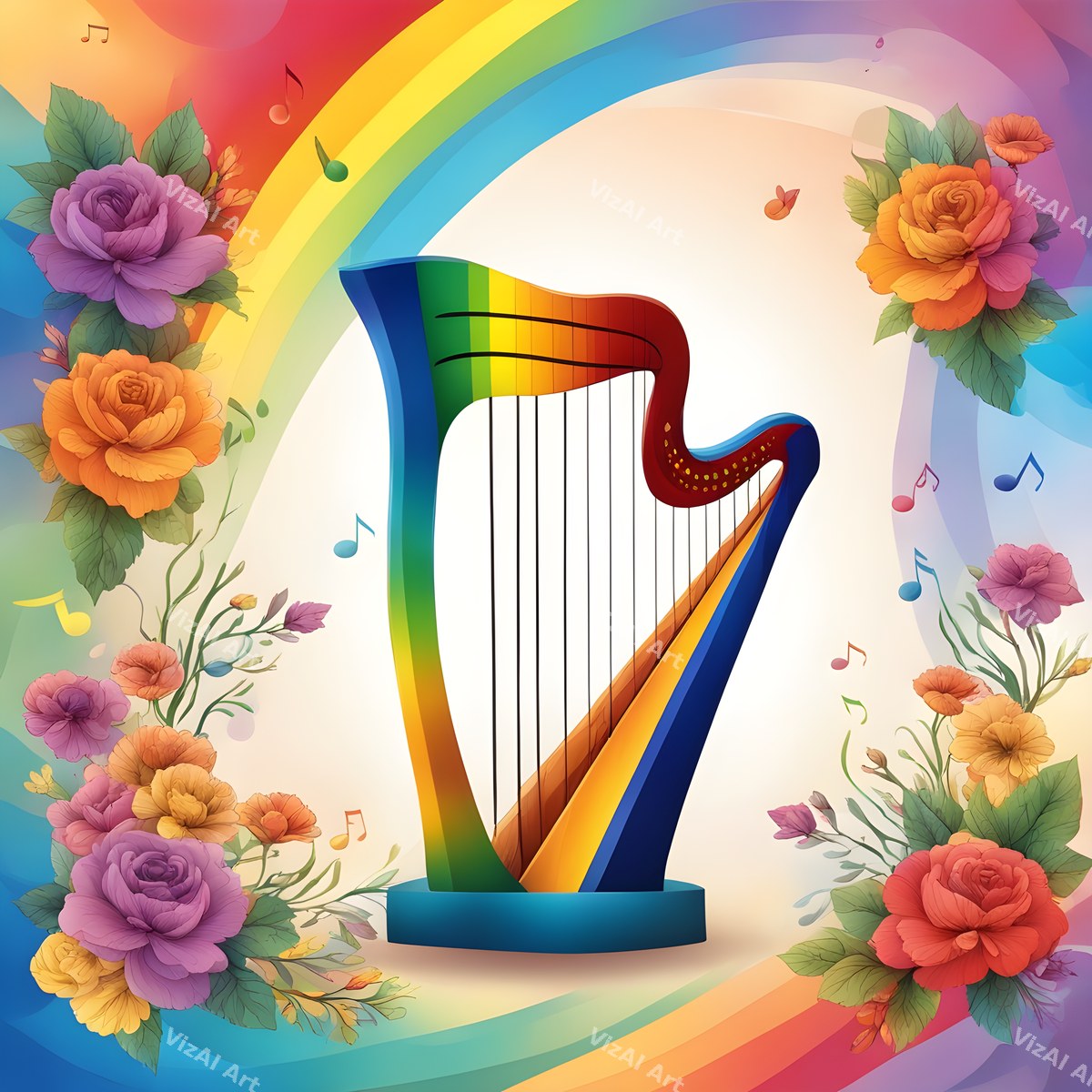 Rainbow Harp Art — print 10