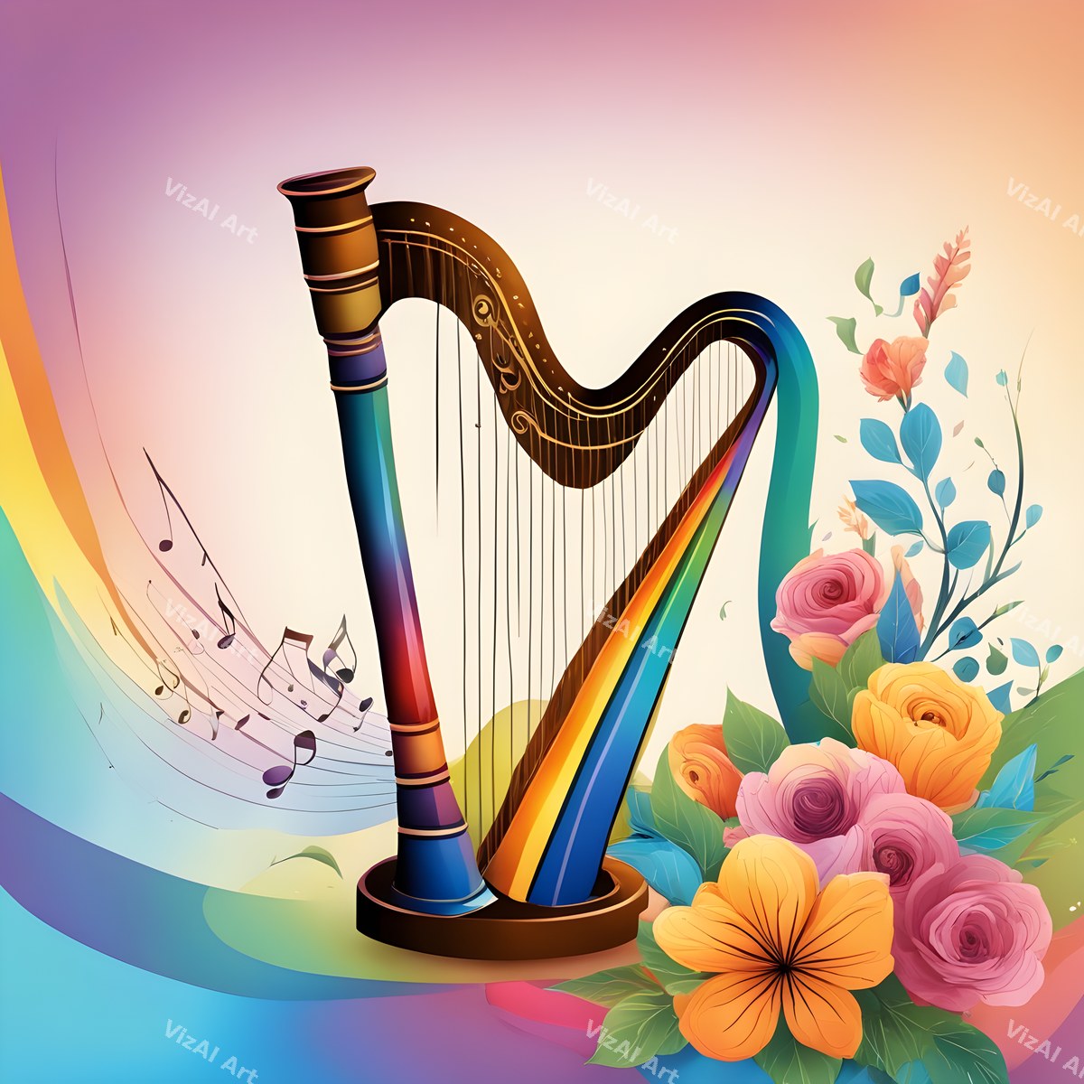 Rainbow Harp Art — print 11