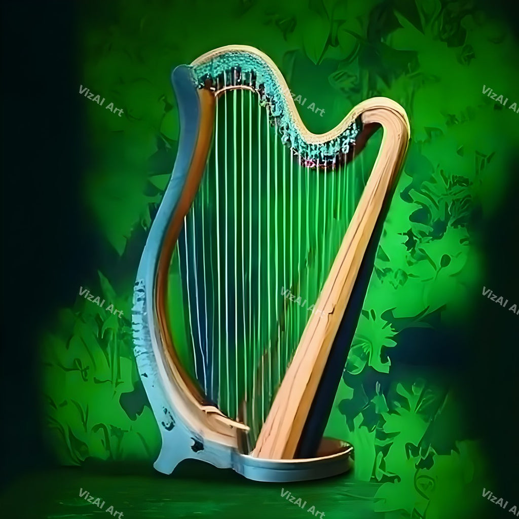 Neon Glow Harp Art — print 1
