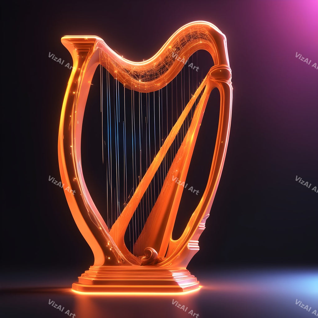 Neon Glow Harp Art — print 6