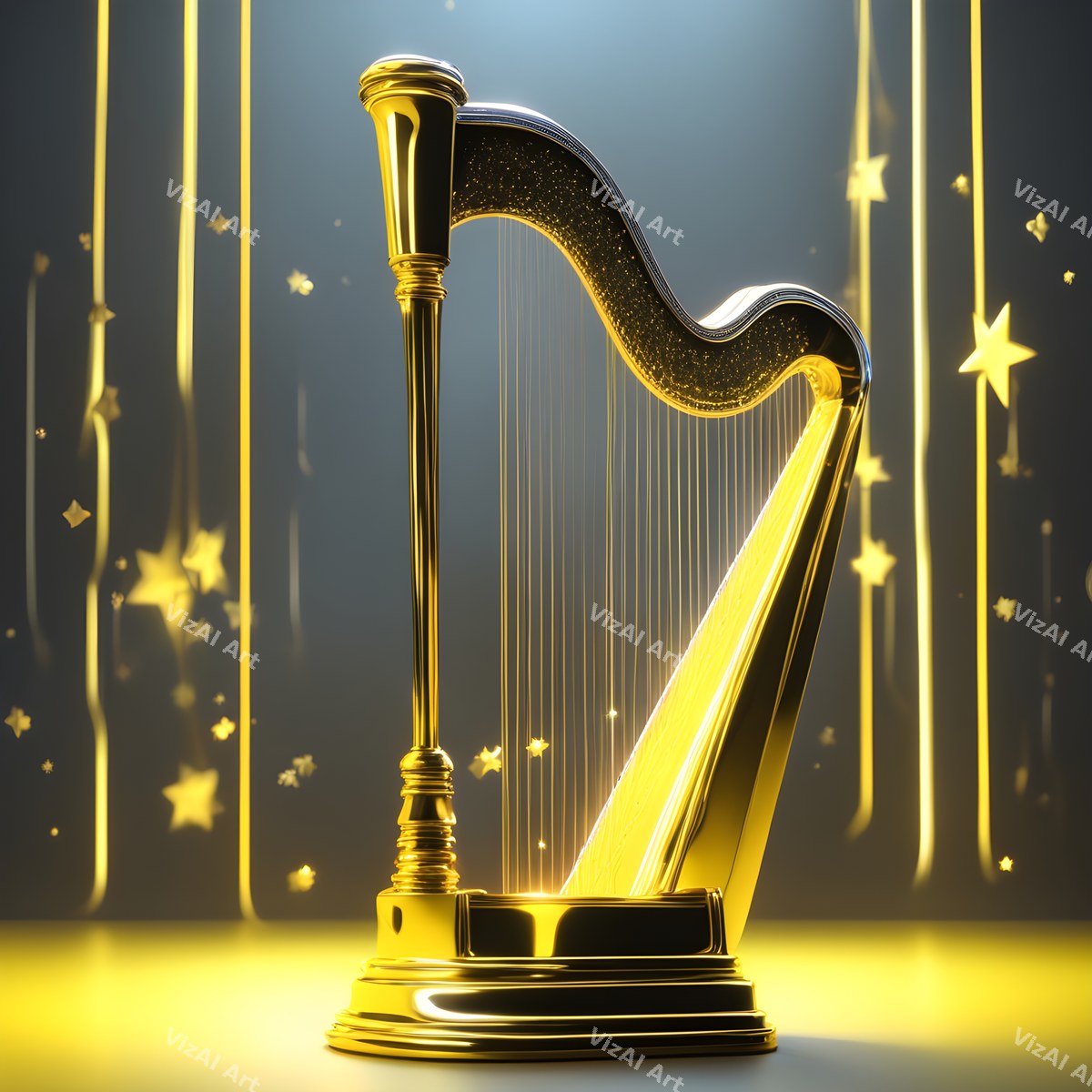 Neon Glow Harp Art — print 7