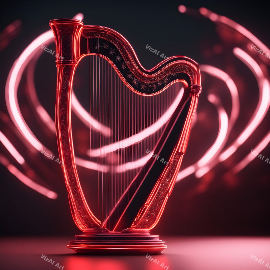 Neon Glow Harp Art — print 8