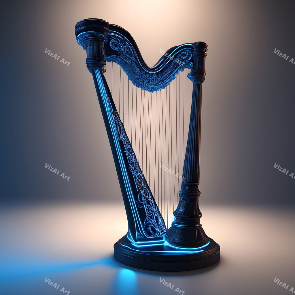 Neon Glow Harp Art — print 9