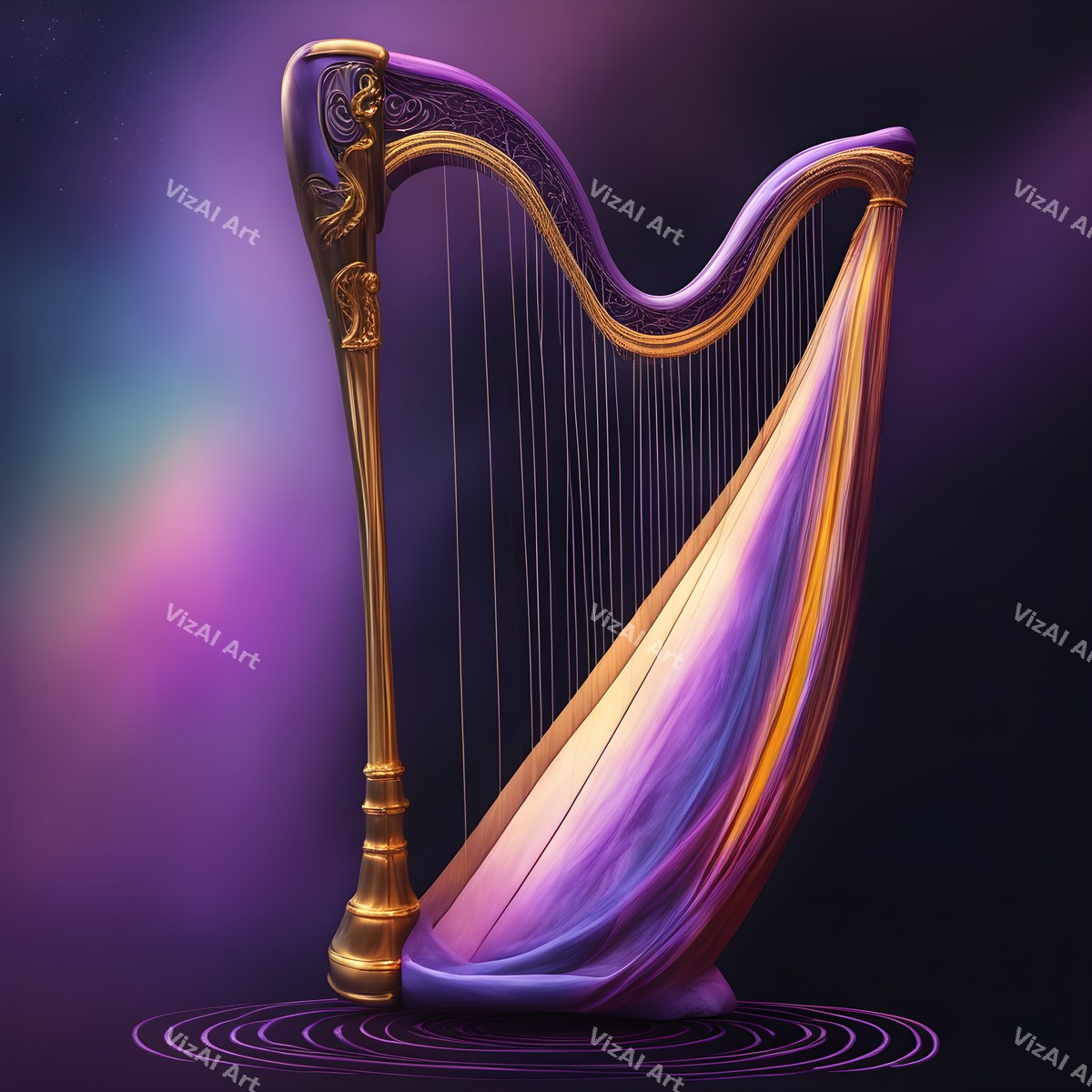 Neon Glow Harp Art — print 11
