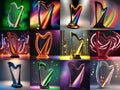 Neon Glow Harp Art — 12 Printable Prints