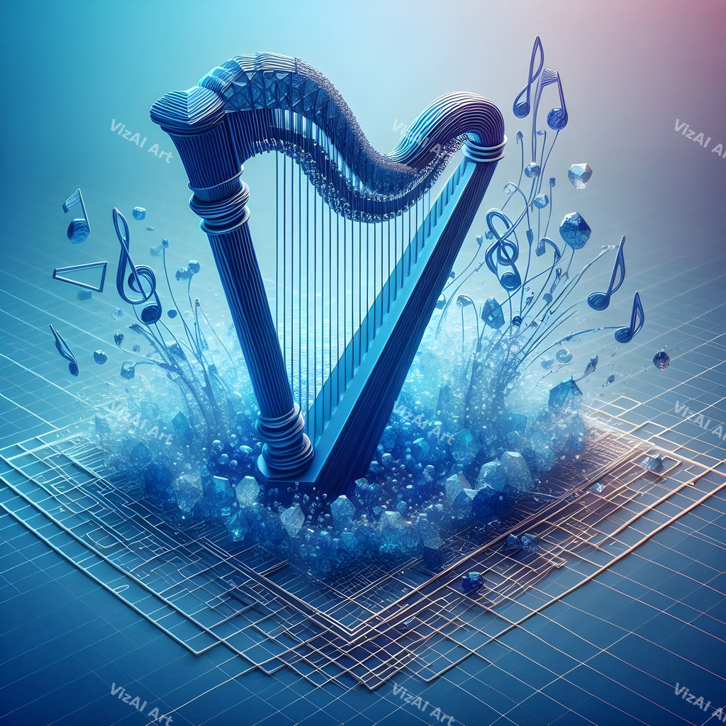 Crystal & Butterfly Harp Art — print 3