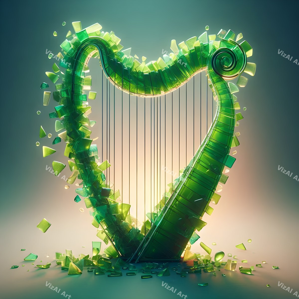 Crystal & Butterfly Harp Art — print 5