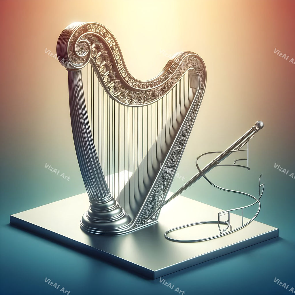 Crystal & Butterfly Harp Art — print 6