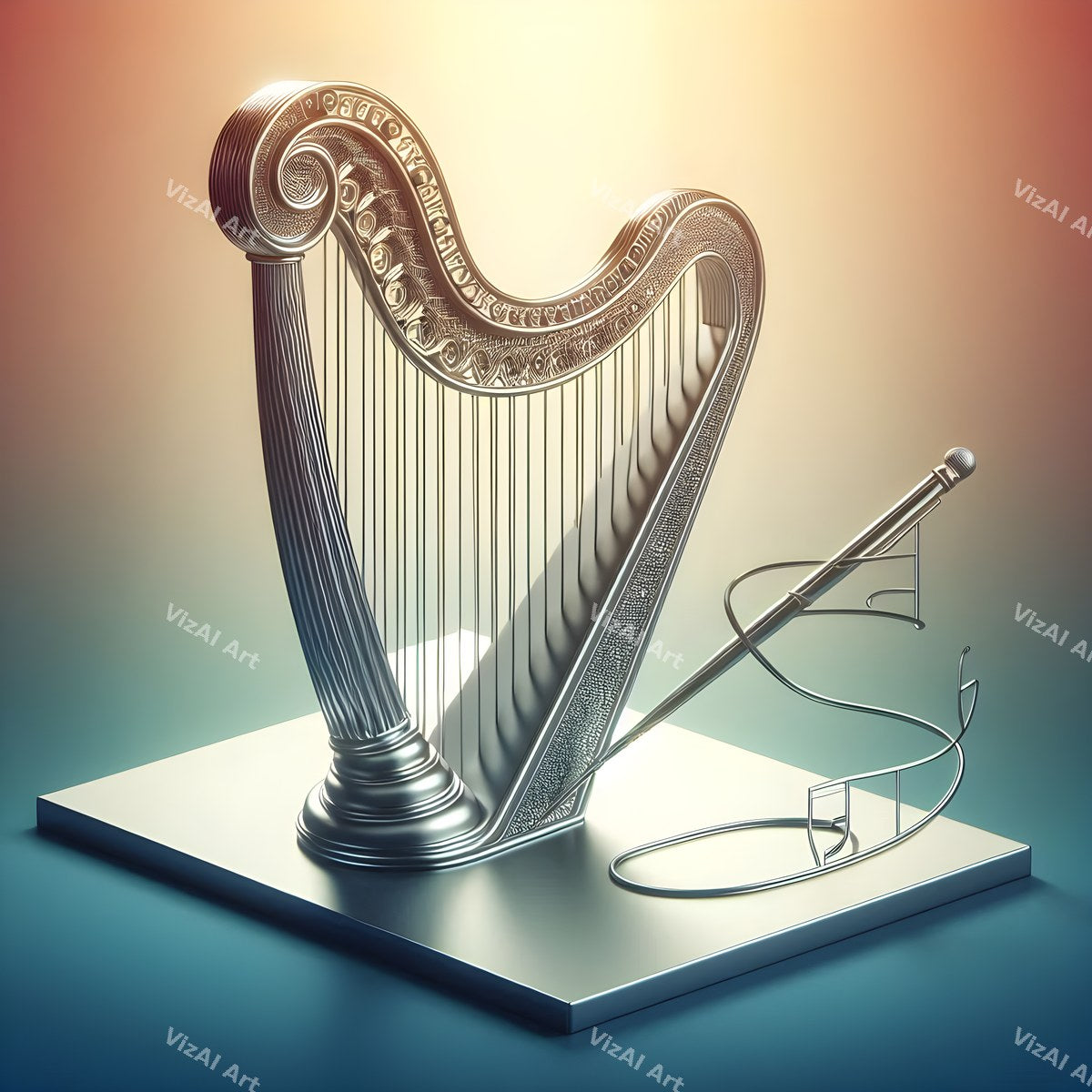 Crystal & Butterfly Harp Art — print 6