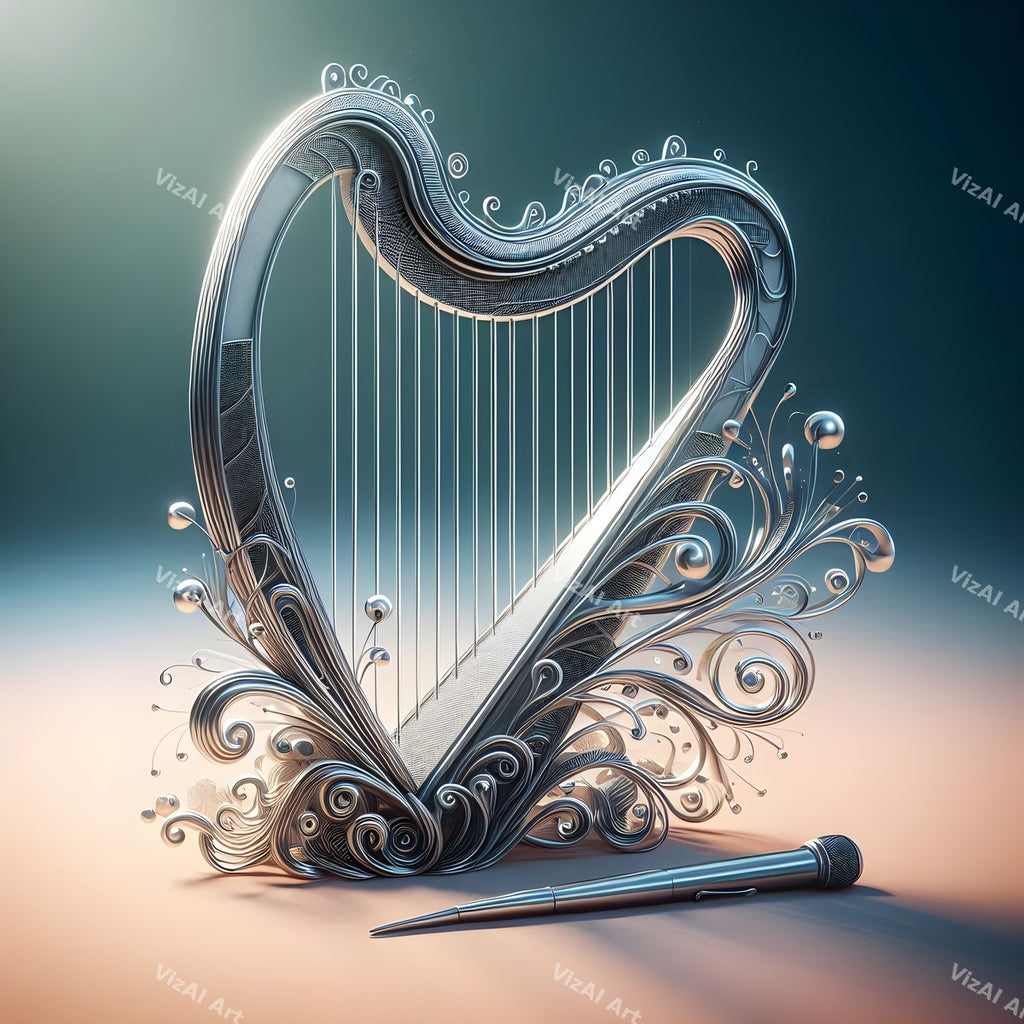 Crystal & Butterfly Harp Art — print 7