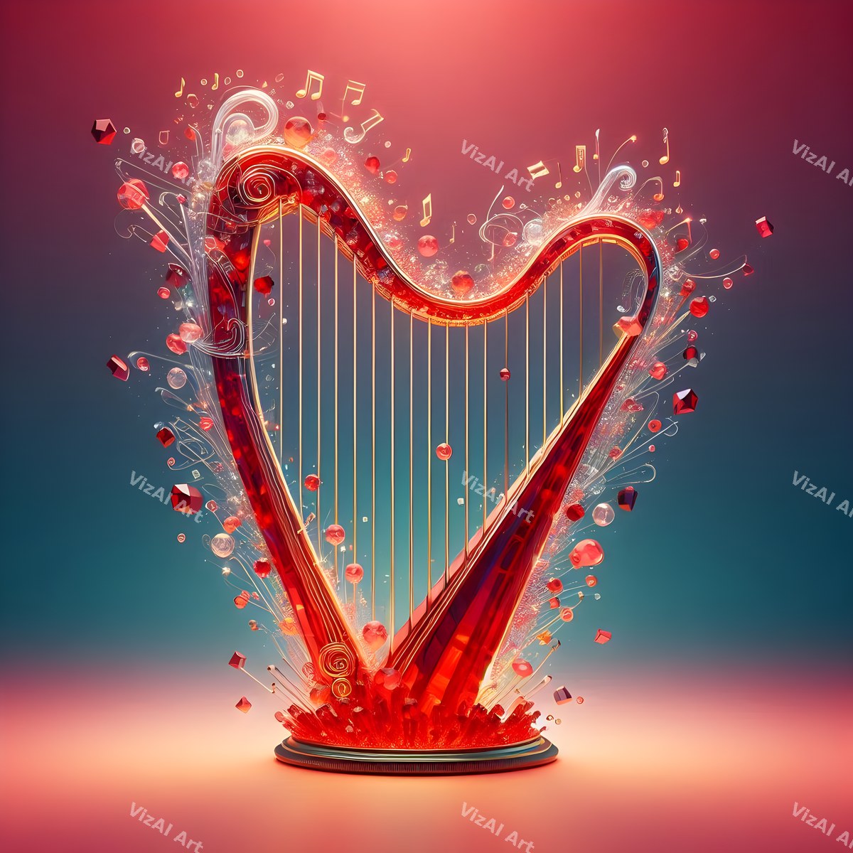 Crystal & Butterfly Harp Art — print 8