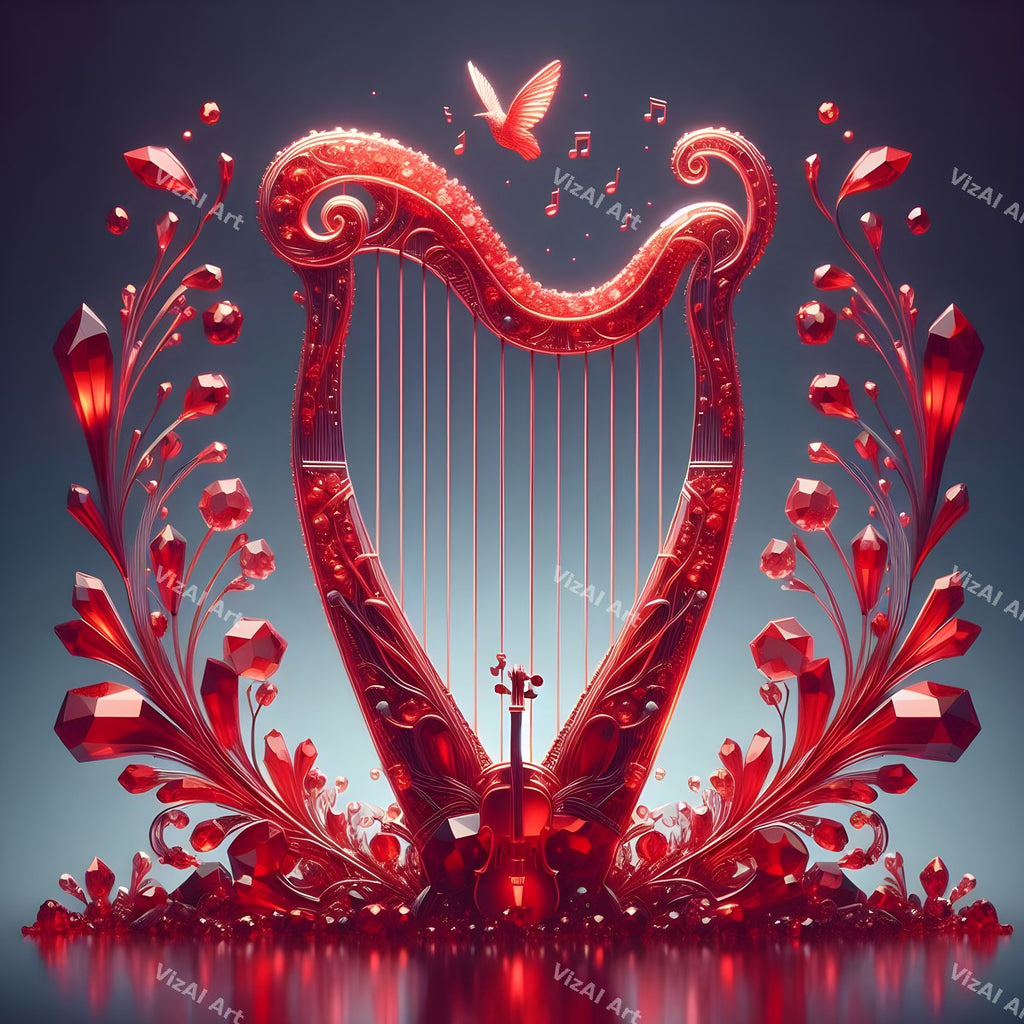 Crystal & Butterfly Harp Art — print 9
