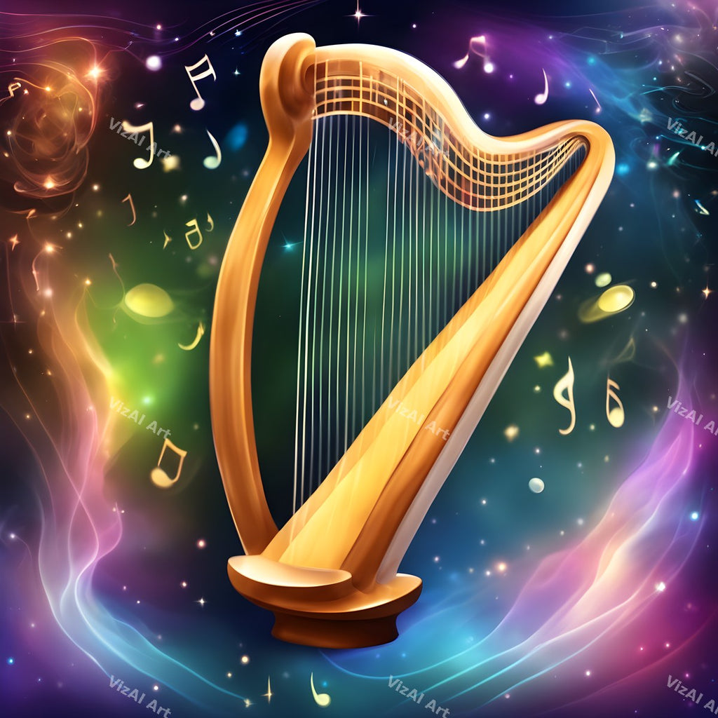 Celestial Golden Harp Art — print 1