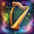 Celestial Golden Harp Art — print 1