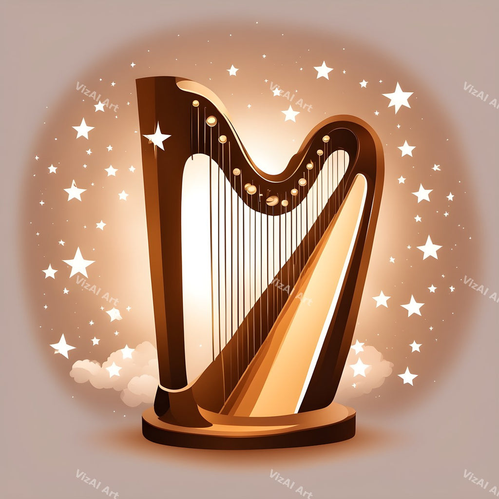 Celestial Golden Harp Art — print 5