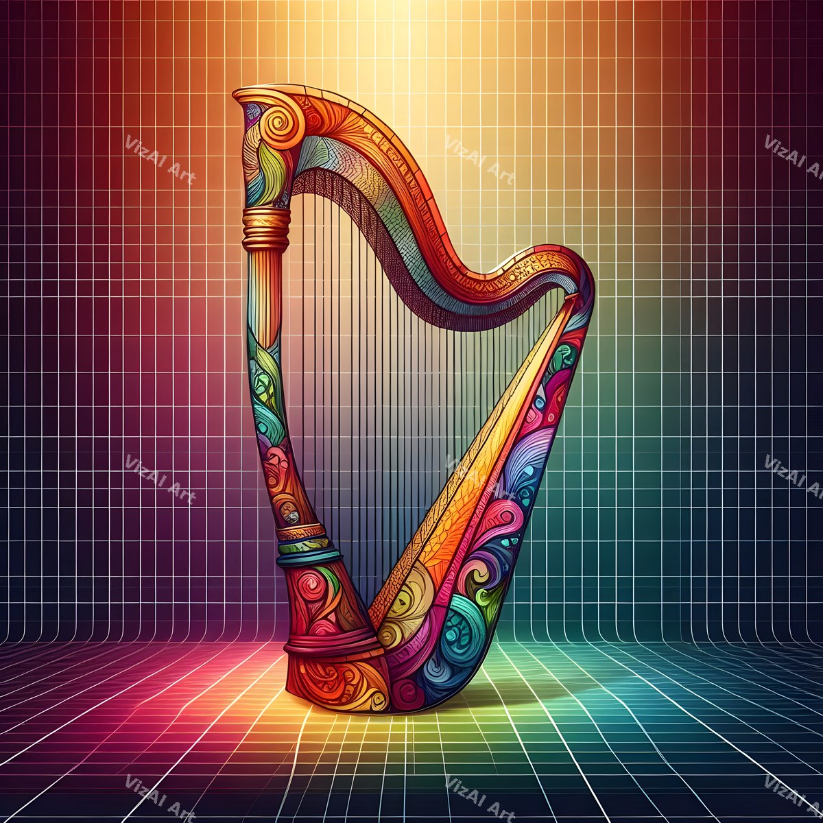Celestial Golden Harp Art — print 8