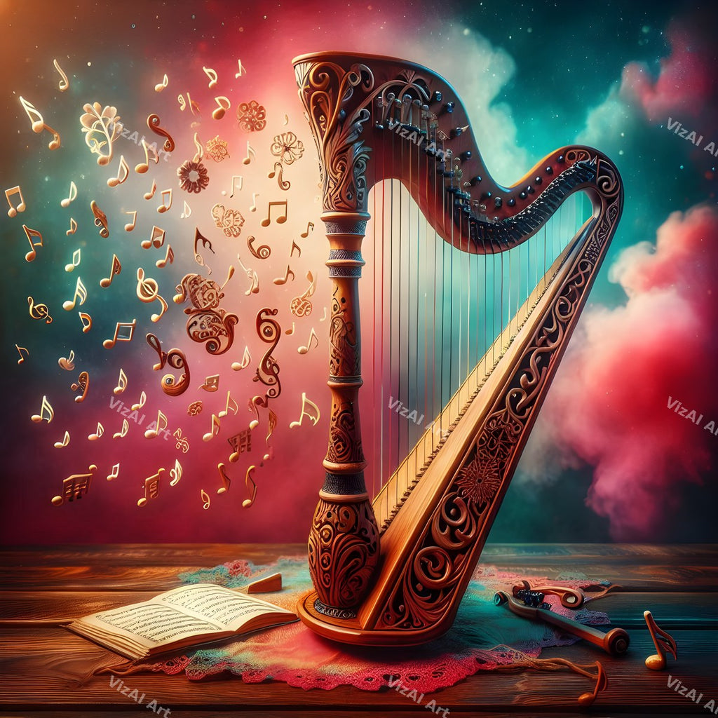Celestial Golden Harp Art — print 9
