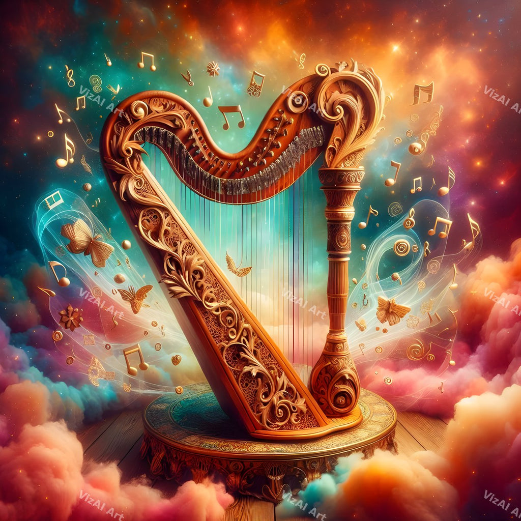 Celestial Golden Harp Art — print 10