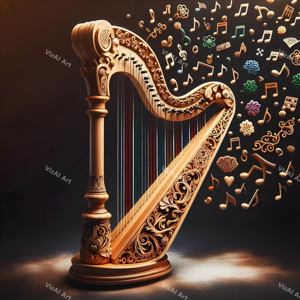 Celestial Golden Harp Art — print 11