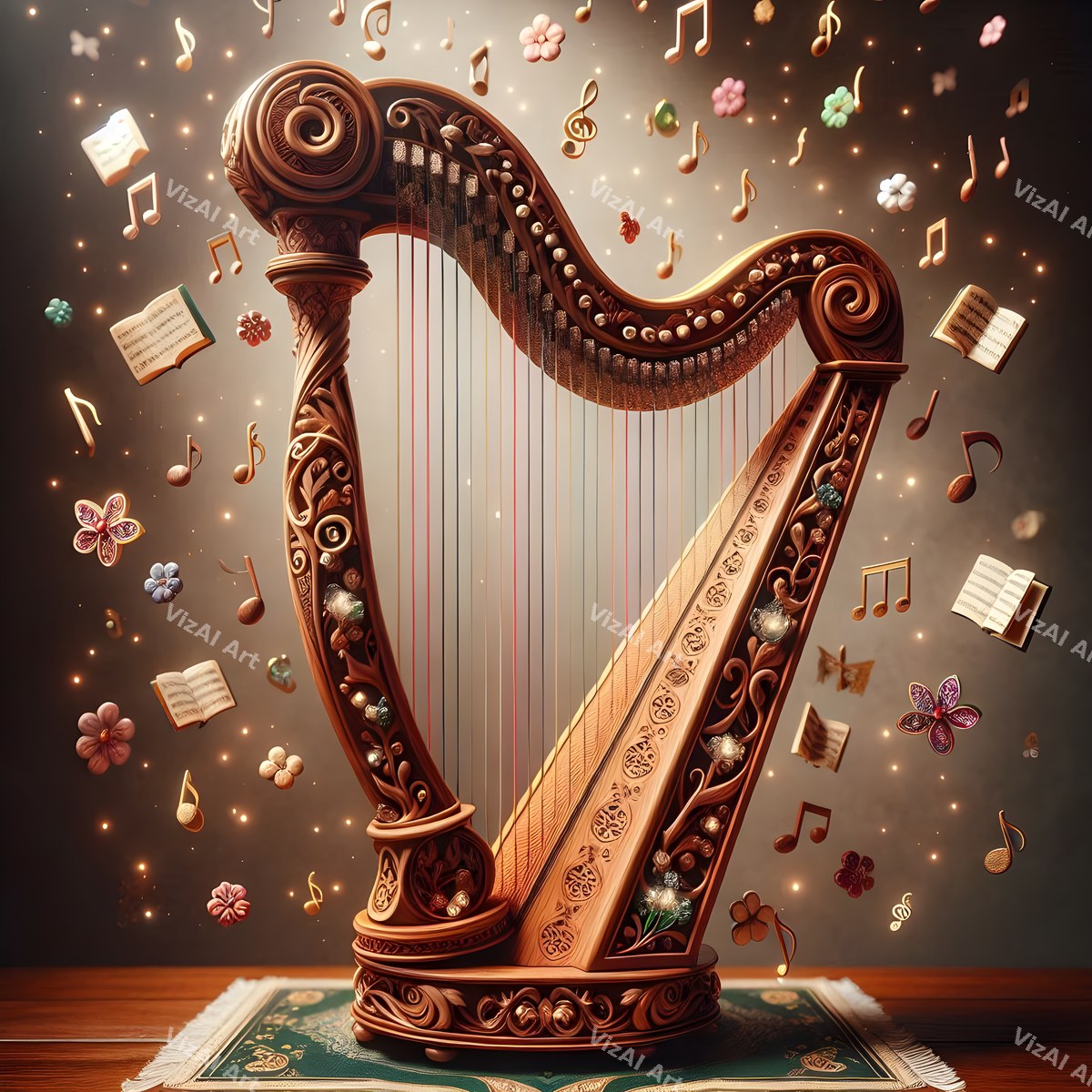 Celestial Golden Harp Art — print 12