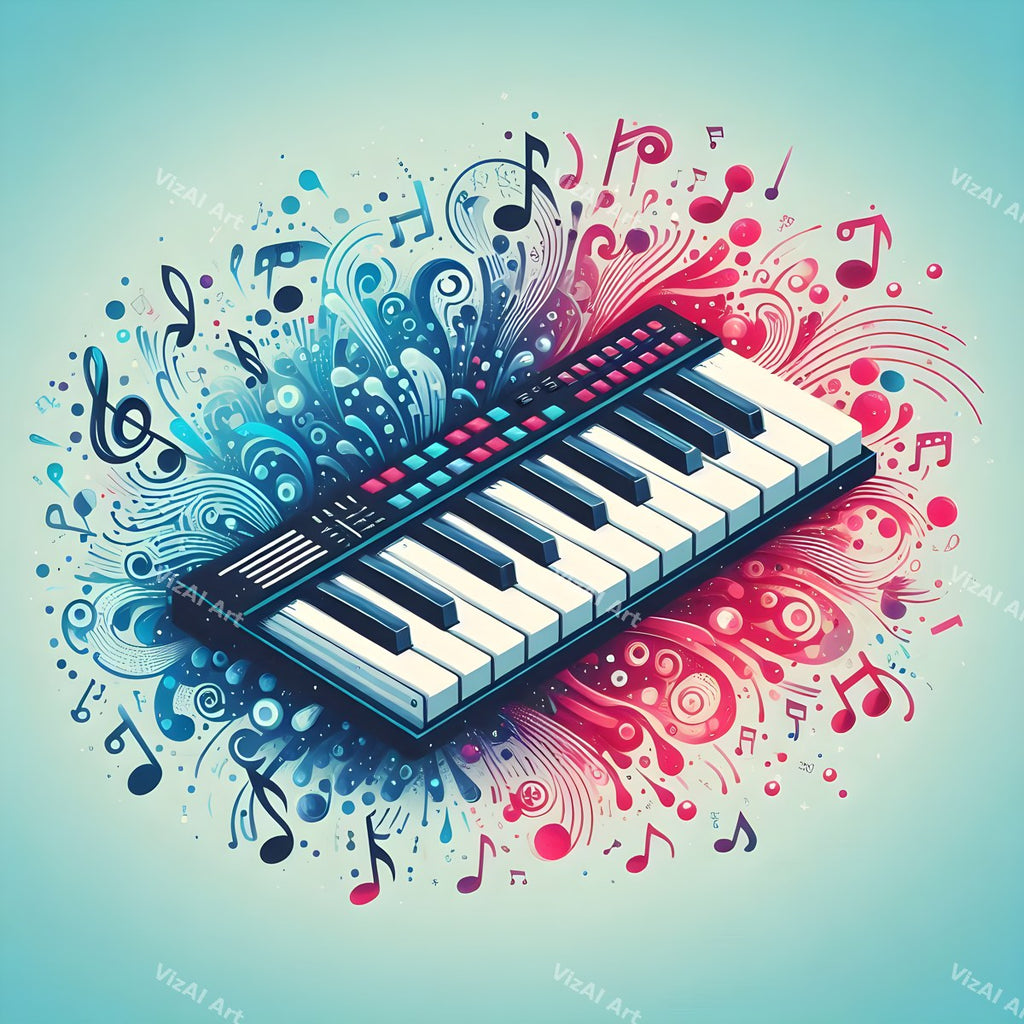 Butterflies & Music Notes Keyboard Art — print 1