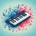 Butterflies & Music Notes Keyboard Art — print 1