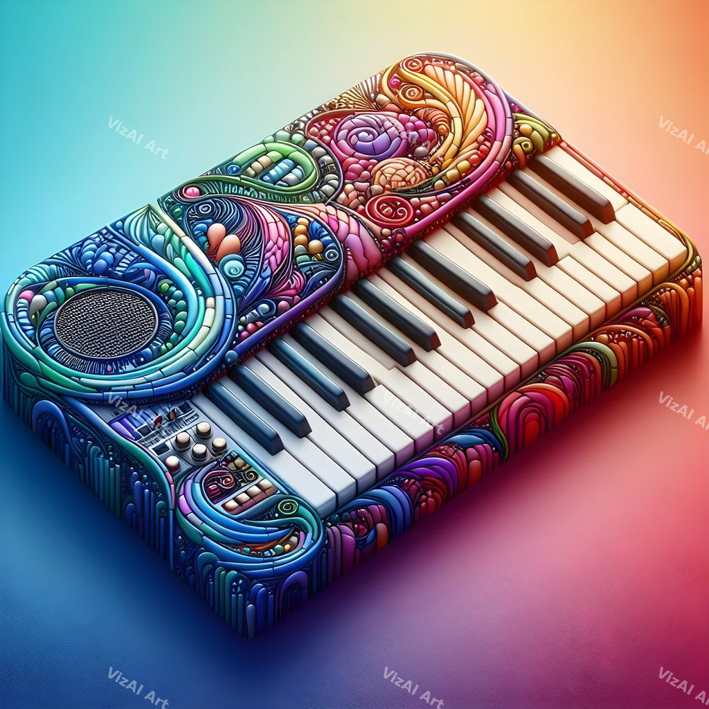 Butterflies & Music Notes Keyboard Art — print 2