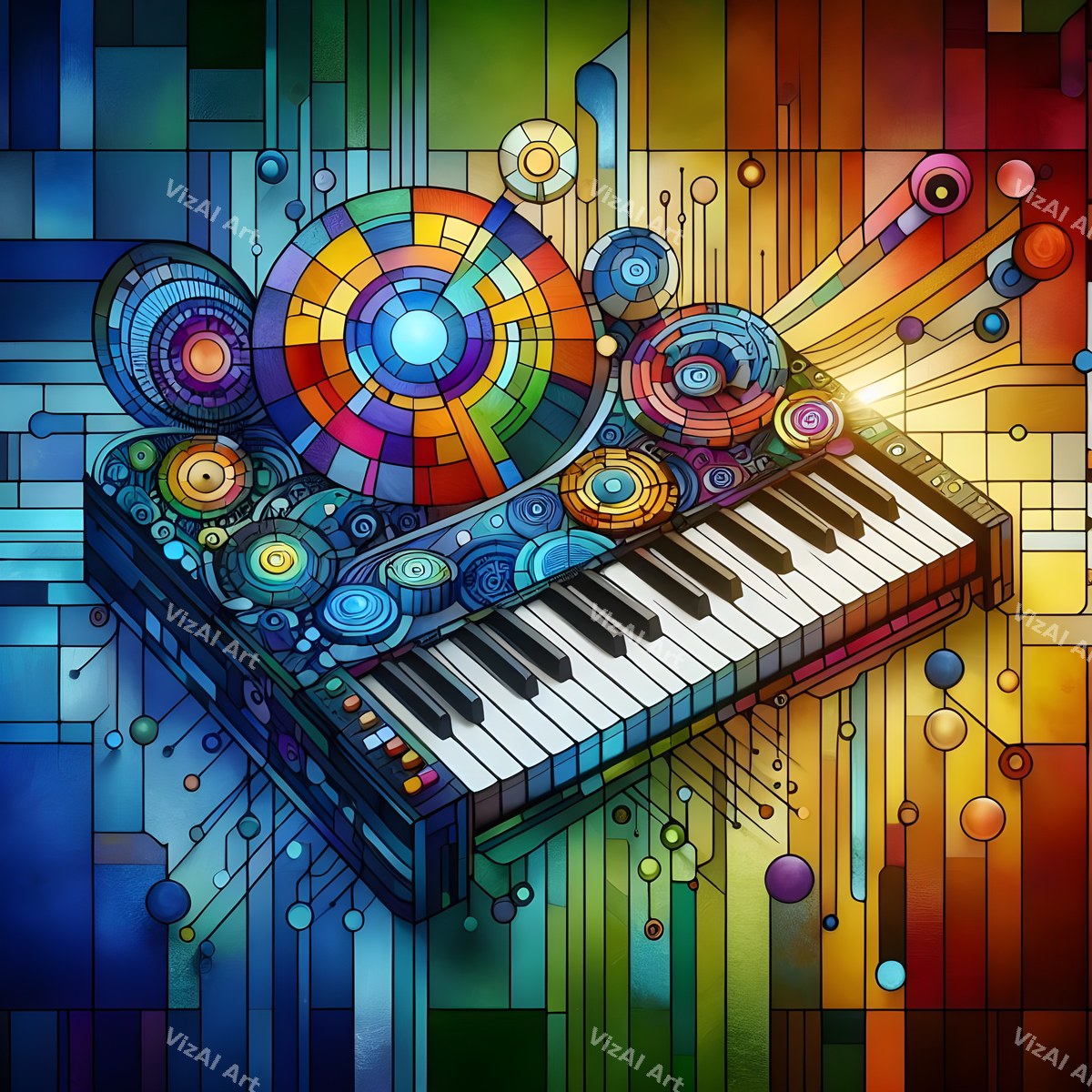 Butterflies & Music Notes Keyboard Art — print 3