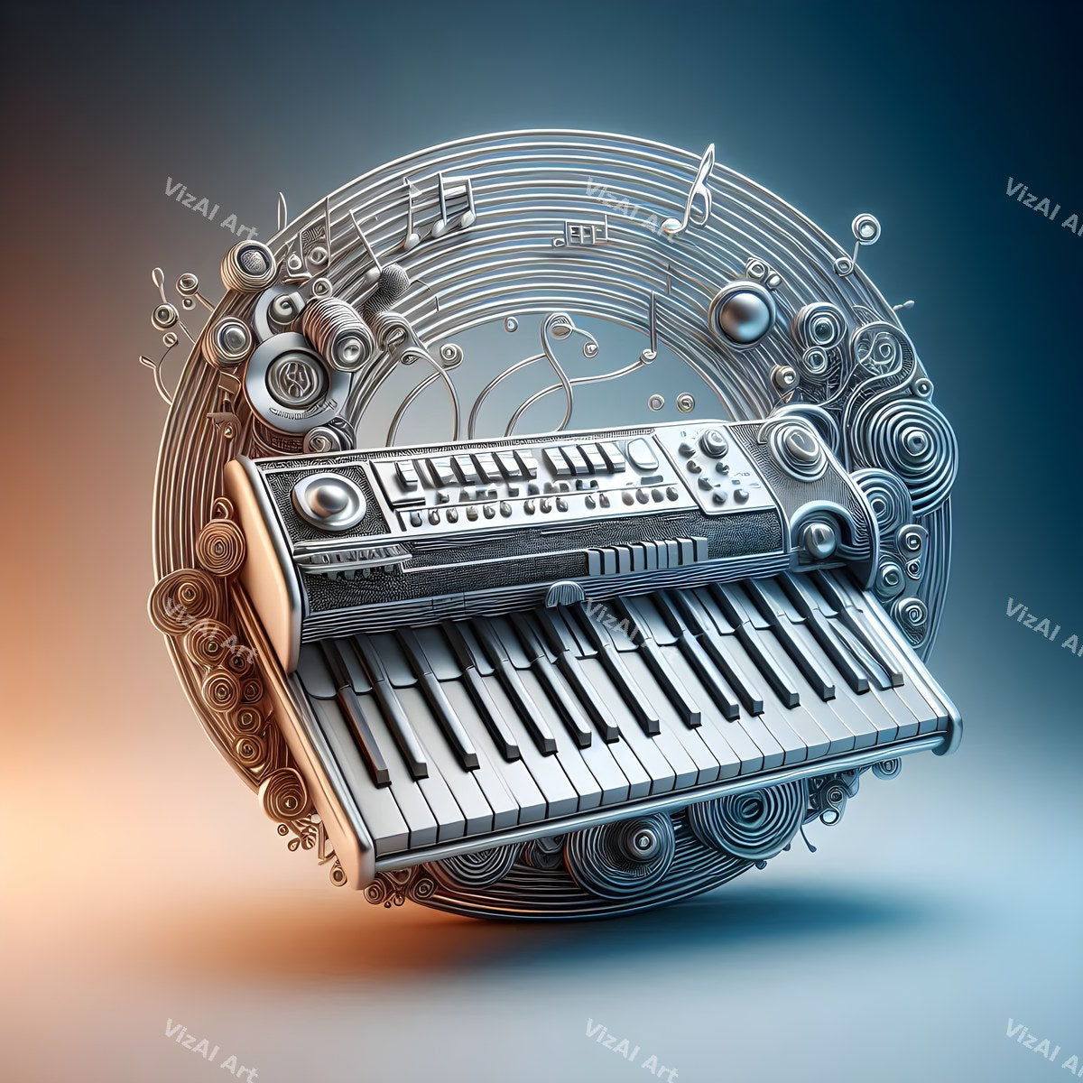 Butterflies & Music Notes Keyboard Art — print 5