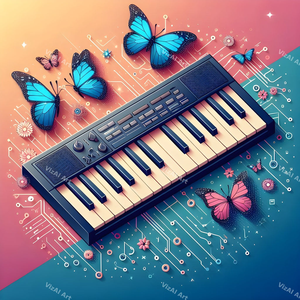 Butterflies & Music Notes Keyboard Art — print 7