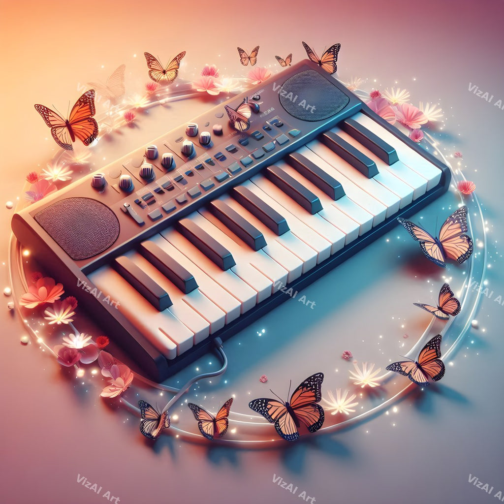 Butterflies & Music Notes Keyboard Art — print 8