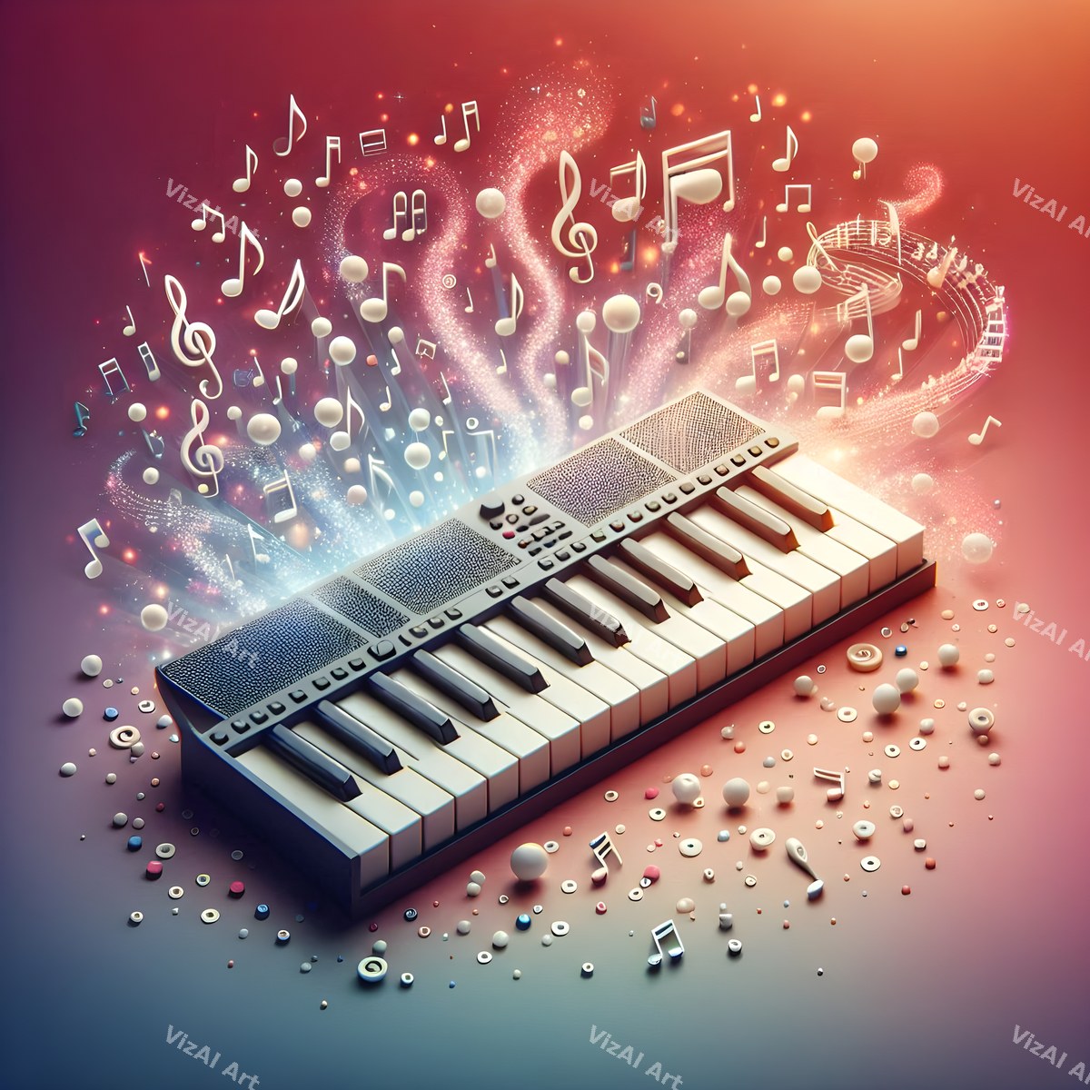 Butterflies & Music Notes Keyboard Art — print 9