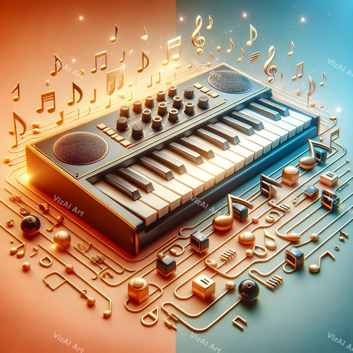 Butterflies & Music Notes Keyboard Art — print 10