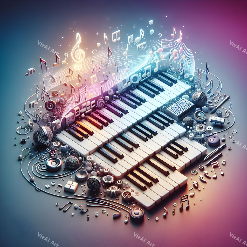 Butterflies & Music Notes Keyboard Art — print 11