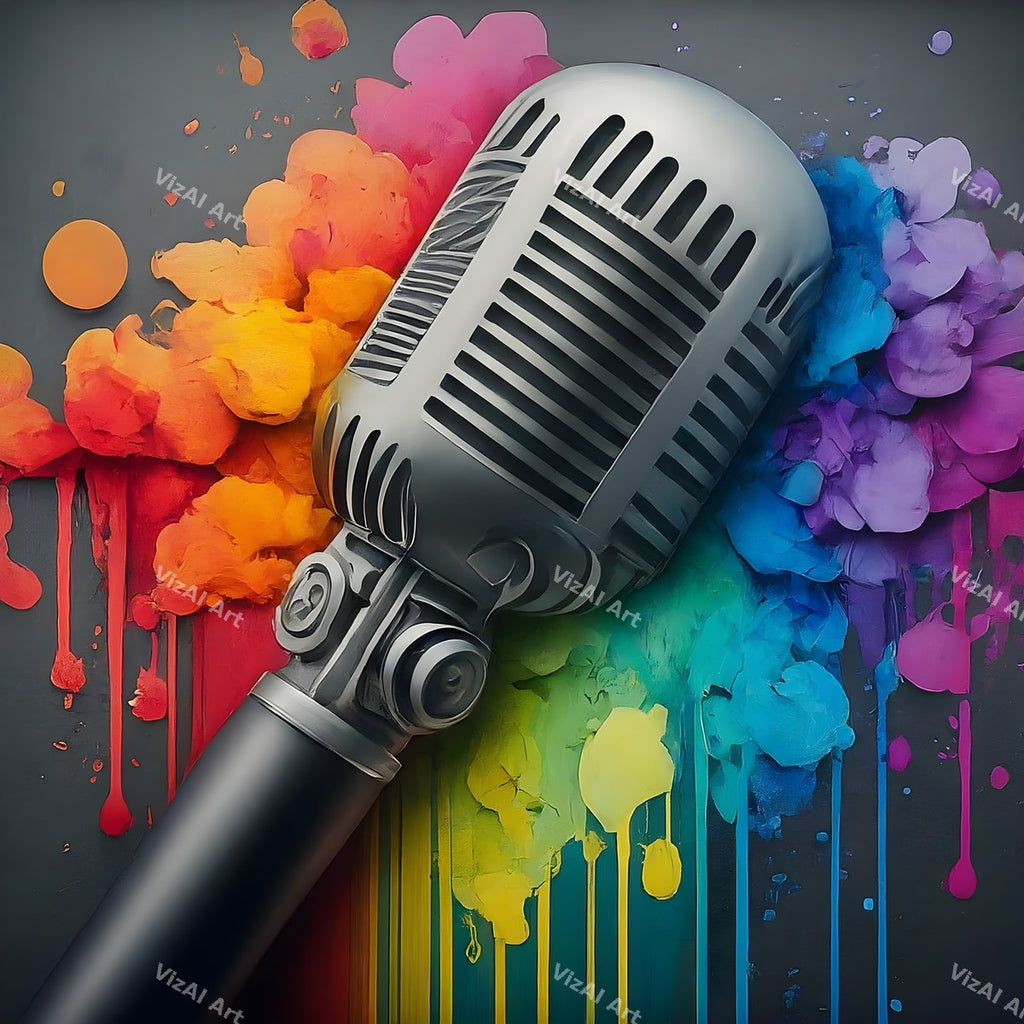 Paint Splash Microphone Art — print 1