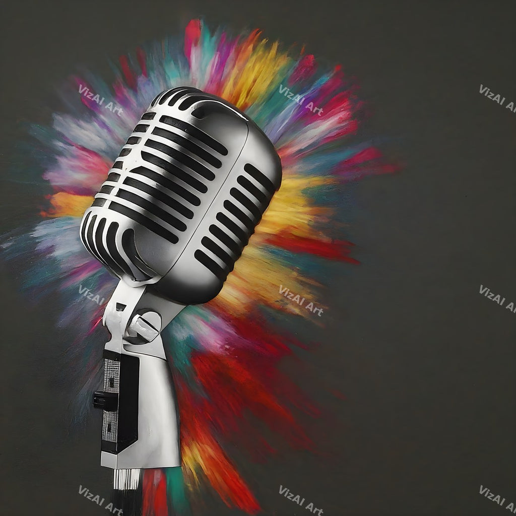 Paint Splash Microphone Art — print 4