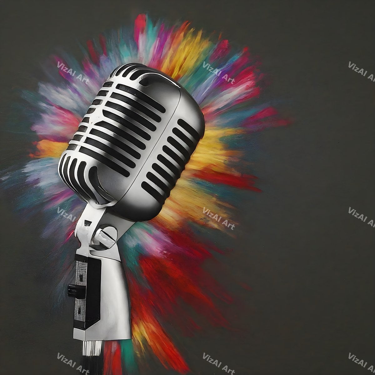 Paint Splash Microphone Art — print 4