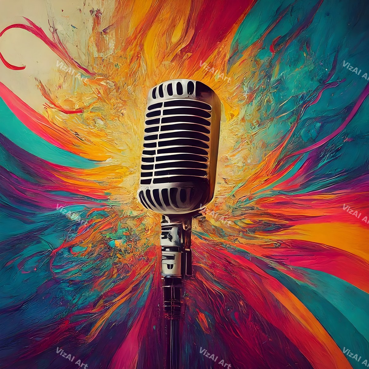 Paint Splash Microphone Art — print 5